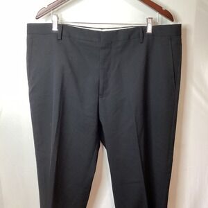 1905 Mens Black Wool Blend Dress Pants Size 40 Regular Tailored Fit